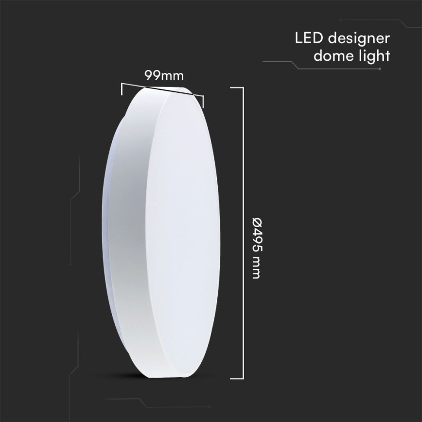 Plafón LED regulable LED/60W/230V 3000-6500K 49,5 cm blanco + control remoto
