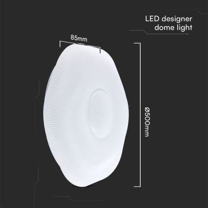 Plafón LED regulable LED/60W/230V 3000-6500K 50 cm blanco + control remoto