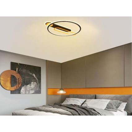 Plafón LED regulable LED/60W/230V 3000-6500K negro + control remoto