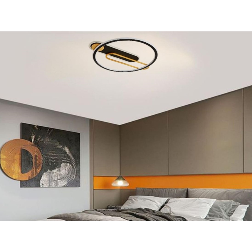 Plafón LED regulable LED/60W/230V 3000-6500K negro + control remoto