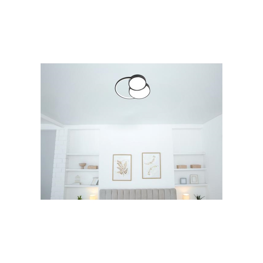 Plafón LED regulable LED/60W/230V 3000-6500K negro + control remoto