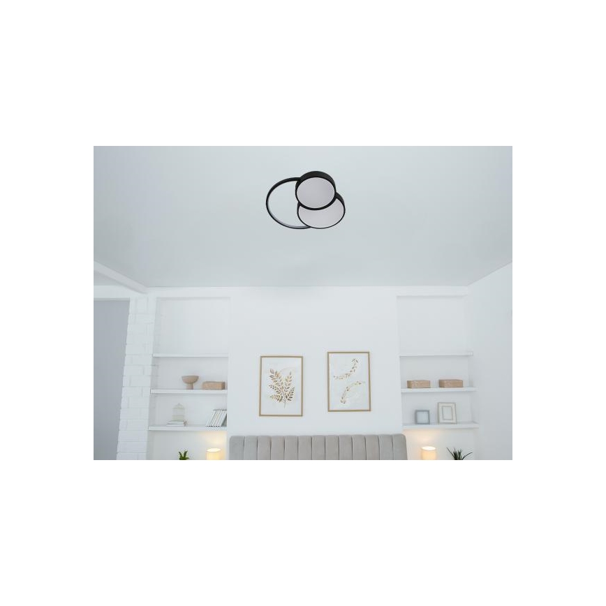 Plafón LED regulable LED/60W/230V 3000-6500K negro + control remoto