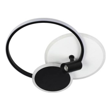 Plafón LED regulable LED/65W/230V 3000-6500K blanco/negro + control remoto