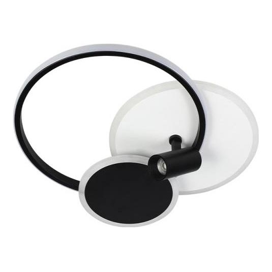 Plafón LED regulable LED/65W/230V 3000-6500K blanco/negro + control remoto