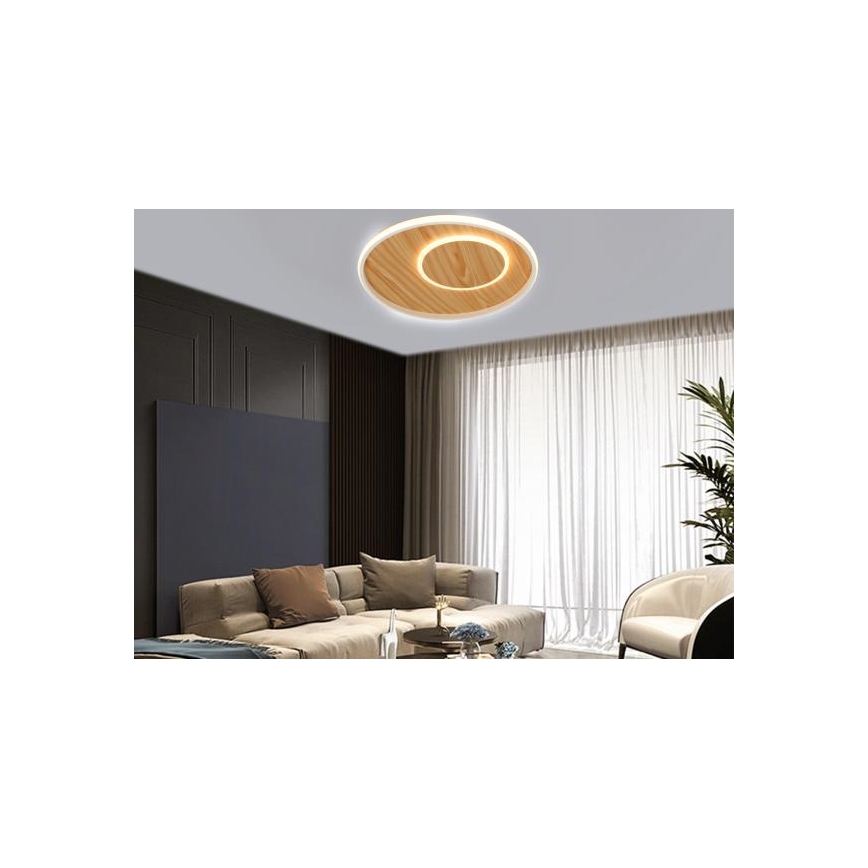 Plafón LED regulable LED/65W/230V 3000-6500K marrón + control remoto