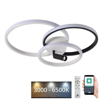 Plafón LED regulable LED/70W/230V 3000-6500K blanco/negro + control remoto
