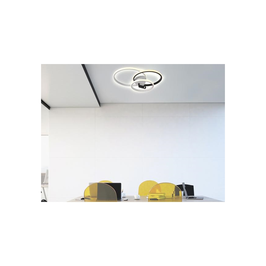 Plafón LED regulable LED/70W/230V 3000-6500K blanco/negro + control remoto
