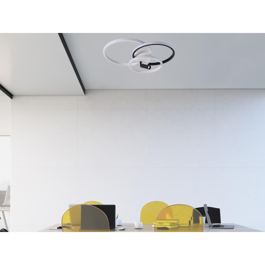 Plafón LED regulable LED/70W/230V 3000-6500K blanco/negro + control remoto