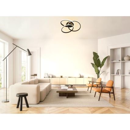Plafón LED regulable LED/70W/230V 3000-6500K negro + control remoto