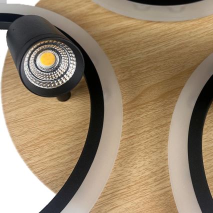 Plafón LED regulable LED/70W/230V 3000-6500K negro/marrón + control remoto