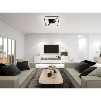 Plafón LED regulable LED/70W/230V 3000-6500K negro + control remoto