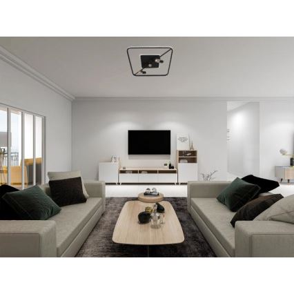 Plafón LED regulable LED/70W/230V 3000-6500K negro + control remoto