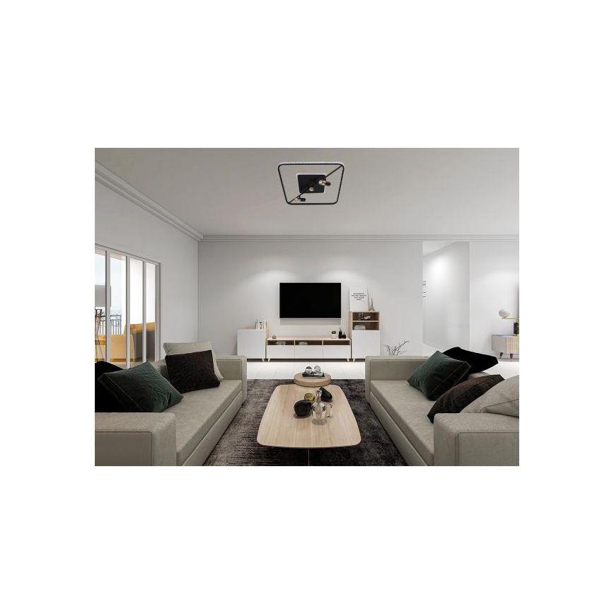 Plafón LED regulable LED/70W/230V 3000-6500K negro + control remoto