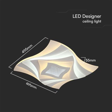 Plafón LED regulable LED/75W/230V 3000-6500K + control remoto
