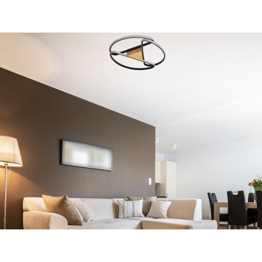 Plafón LED regulable LED/75W/230V 3000-6500K marrón/negro + control remoto