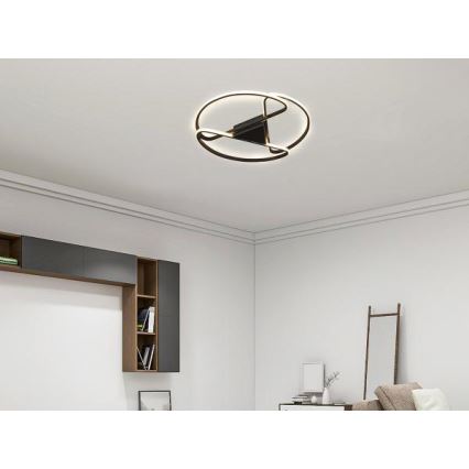 Plafón LED regulable LED/75W/230V 3000-6500K negro + control remoto