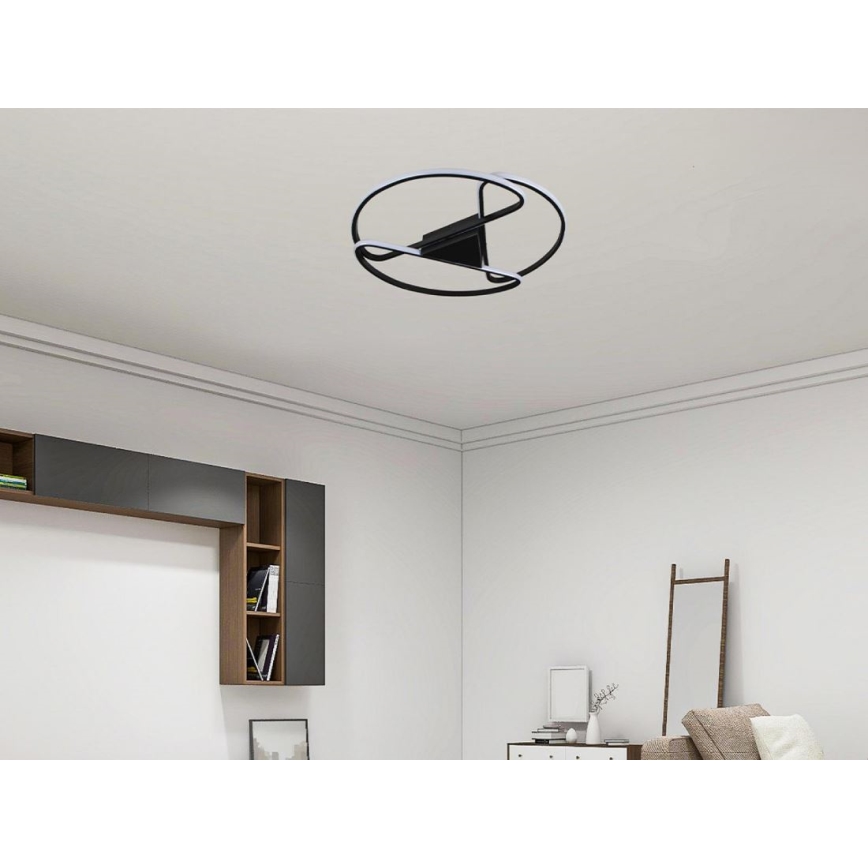 Plafón LED regulable LED/75W/230V 3000-6500K negro + control remoto