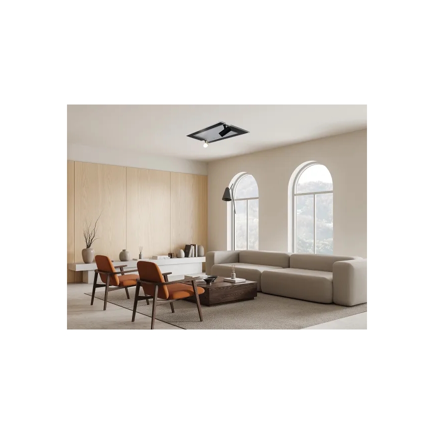 Plafón LED regulable LED/80W/230V 3000-6500K negro + control remoto