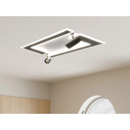 Plafón LED regulable LED/80W/230V 3000-6500K negro + control remoto