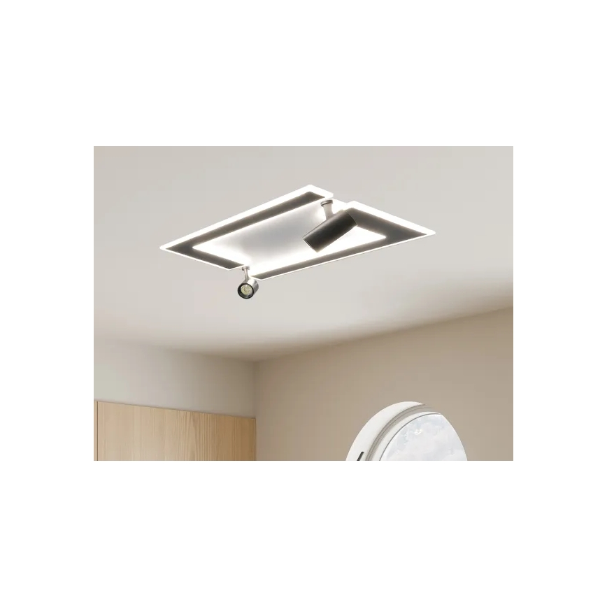 Plafón LED regulable LED/80W/230V 3000-6500K negro + control remoto