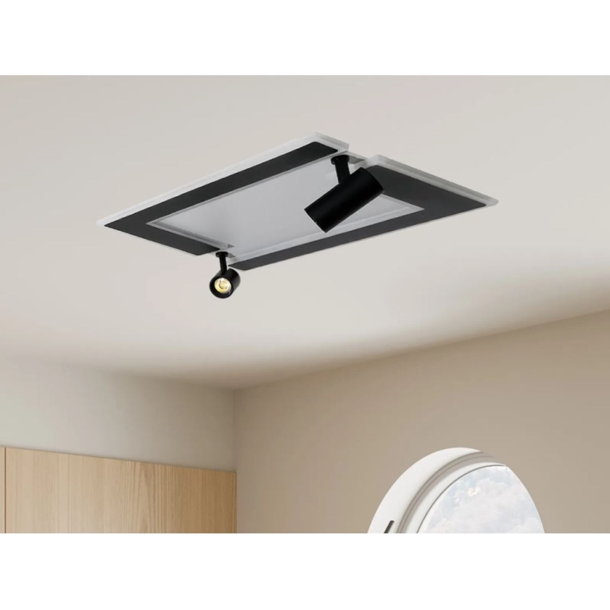 Plafón LED regulable LED/80W/230V 3000-6500K negro + control remoto