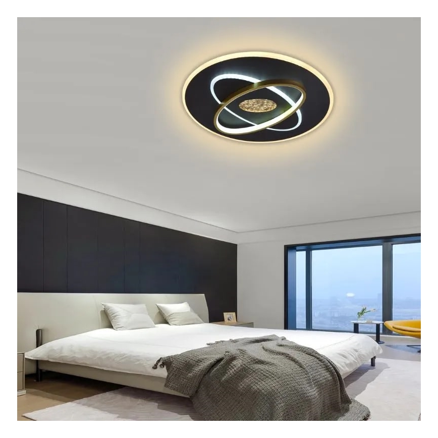 Plafón LED regulable LED/80W/230V 3000-6500K negro + control remoto