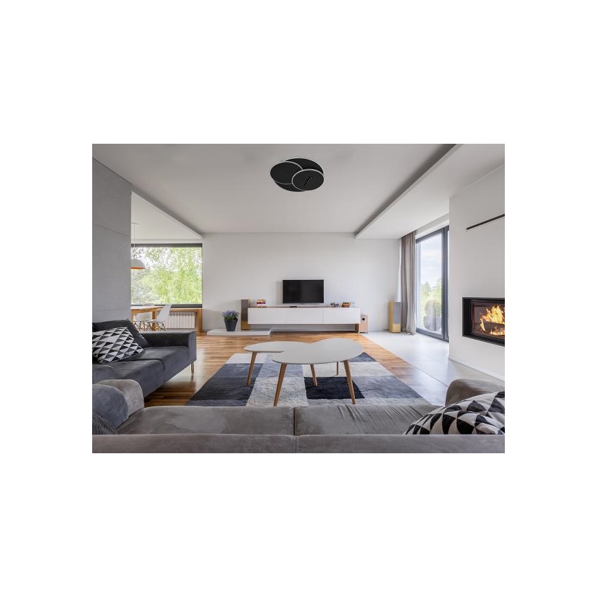 Plafón LED regulable LED/90W/230V 3000-6500K negro + control remoto