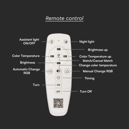 Plafón LED regulable LED/95W/230V 3000-6500K + control remoto