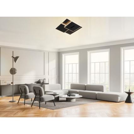 Plafón LED regulable LED/95W/230V 3000-6500K negro + control remoto