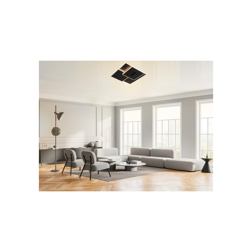 Plafón LED regulable LED/95W/230V 3000-6500K negro + control remoto