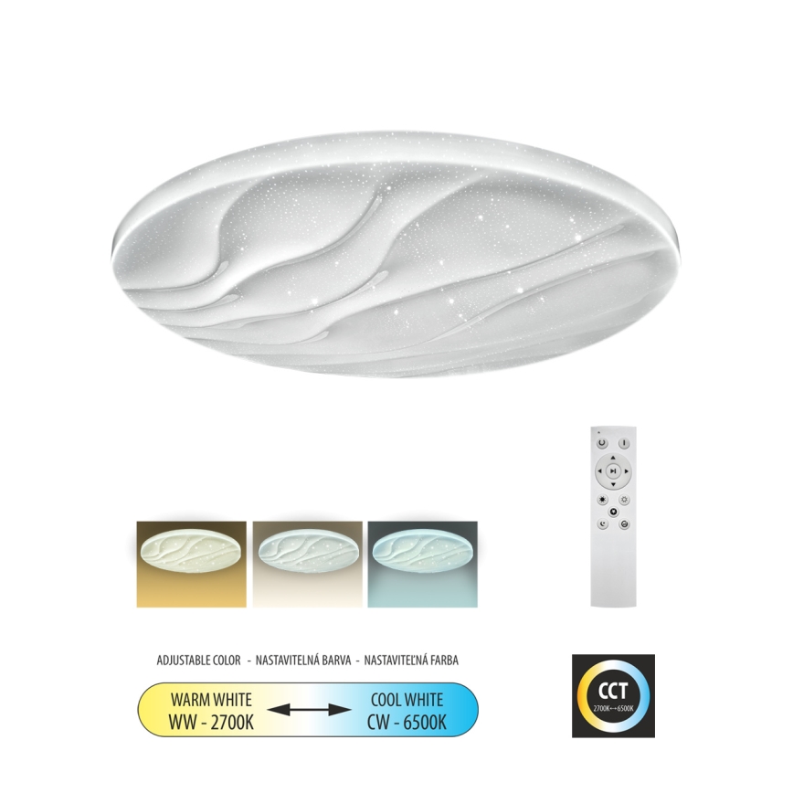 Plafón LED regulable LIKA LED/60W/230V 2700-6500K diá. 58 cm + control remoto