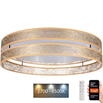 Plafón LED regulable LIMA LED/36W/230V 2700-6500K Wi-Fi Tuya + mando a distancia dorado
