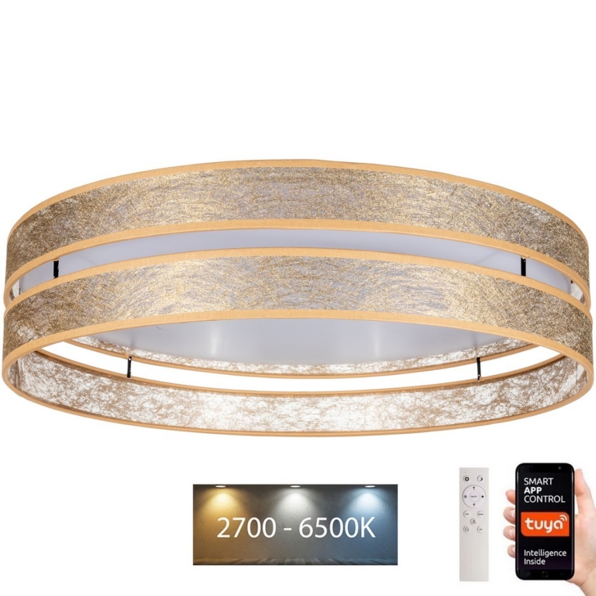 Plafón LED regulable LIMA LED/36W/230V 2700-6500K Wi-Fi Tuya + mando a distancia dorado