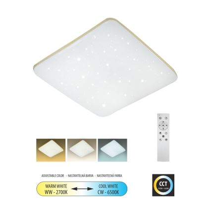 Plafón LED regulable MANA LED/36W/230V 2700-6500K 43x43 cm + control remoto