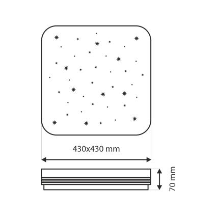 Plafón LED regulable MANA LED/36W/230V 2700-6500K 43x43 cm + control remoto