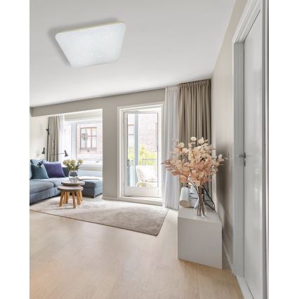 Plafón LED regulable MANA LED/60W/230V 2700-6500K 53x53 cm + control remoto