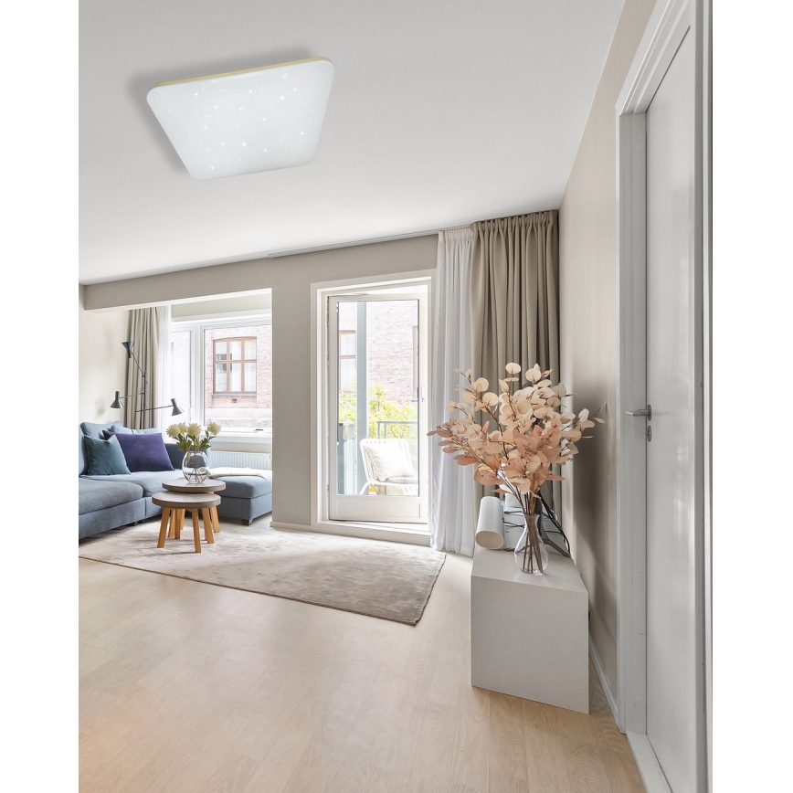 Plafón LED regulable MANA LED/60W/230V 2700-6500K 53x53 cm + control remoto