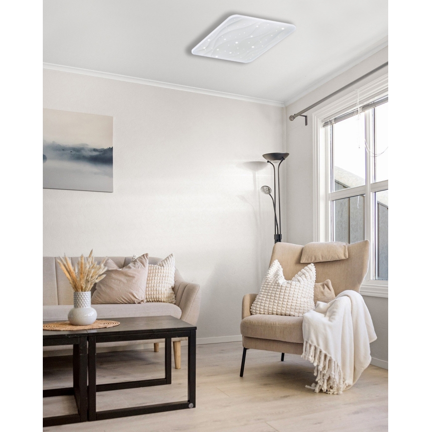 Plafón LED regulable NERIS LED/36W/230V 2700-6500K 43x43 cm + control remoto