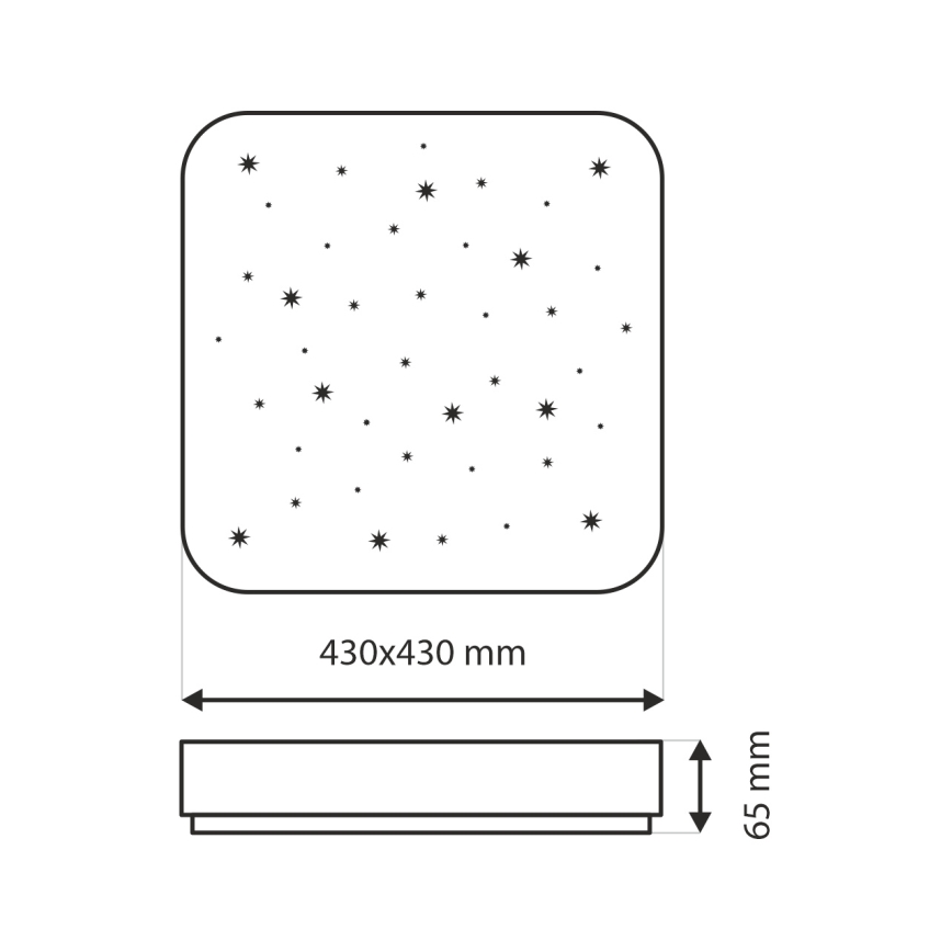 Plafón LED regulable NERIS LED/36W/230V 2700-6500K 43x43 cm + control remoto