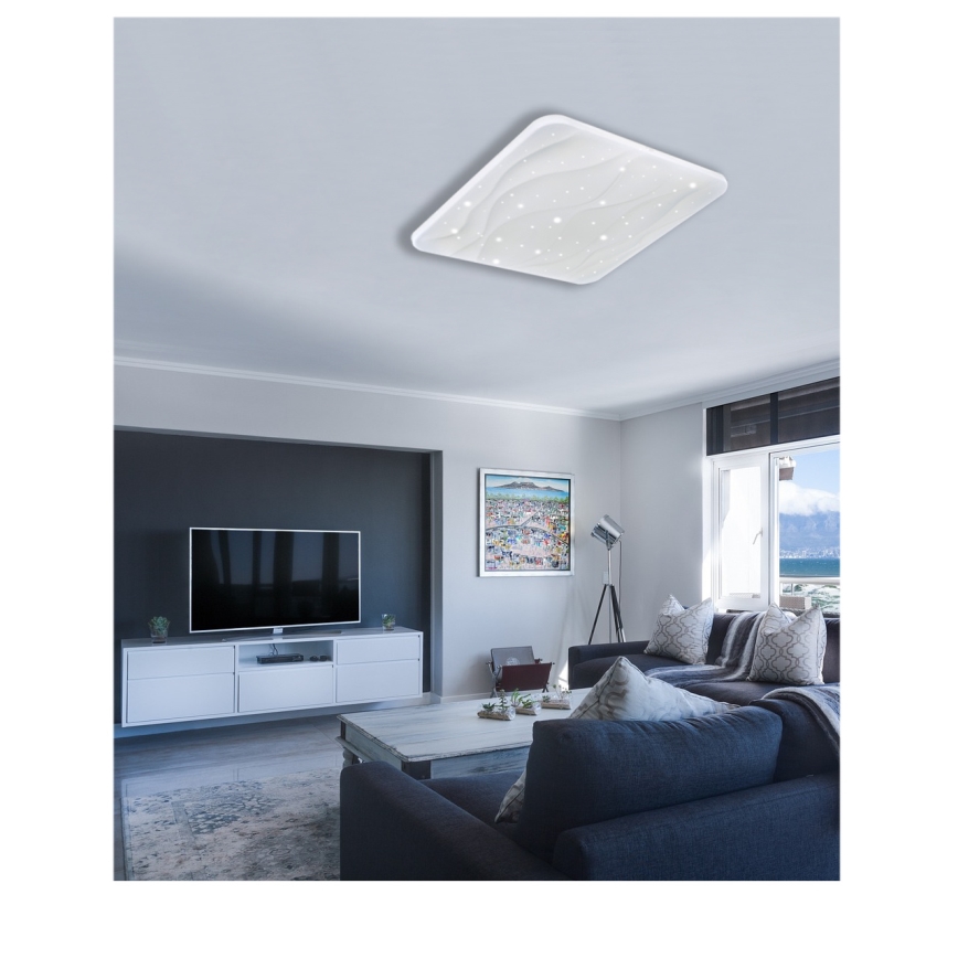 Plafón LED regulable NERIS LED/60W/230V 2700-6500K 53x53 cm + control remoto