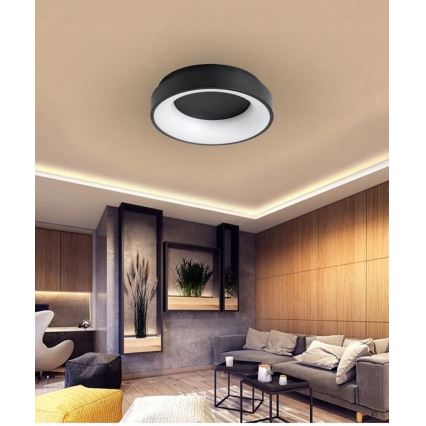 Plafón LED regulable NOVA LED/54W/230V 3000-6500K negro + mando a distancia