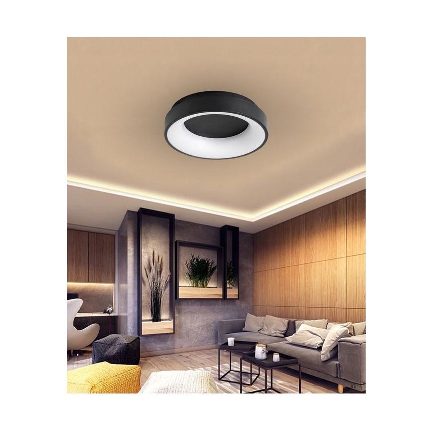Plafón LED regulable NOVA LED/54W/230V 3000-6500K negro + mando a distancia