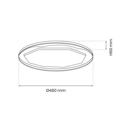 Plafón LED regulable OPTIMA LED/52W/230V 3000-6000K + mando a distancia