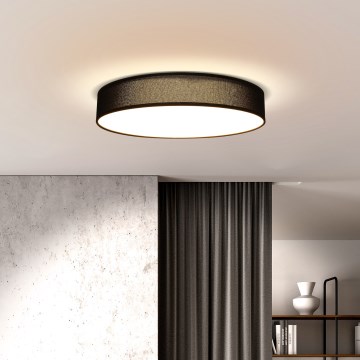 Plafón LED regulable PENLEY LED/48W/230V 3000-6500K diá. 40 cm negro + control remoto