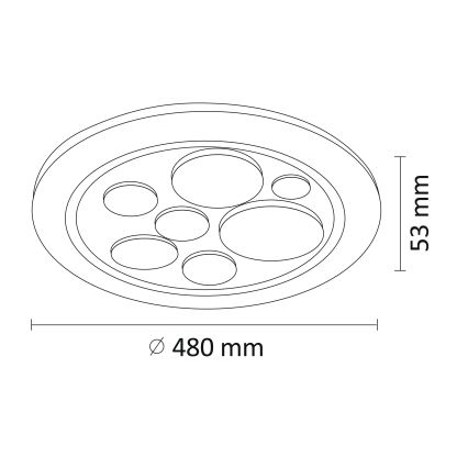 Plafón LED Regulable PLANET LED/72W/230V dia. 48 cm 3000-6500K + CR