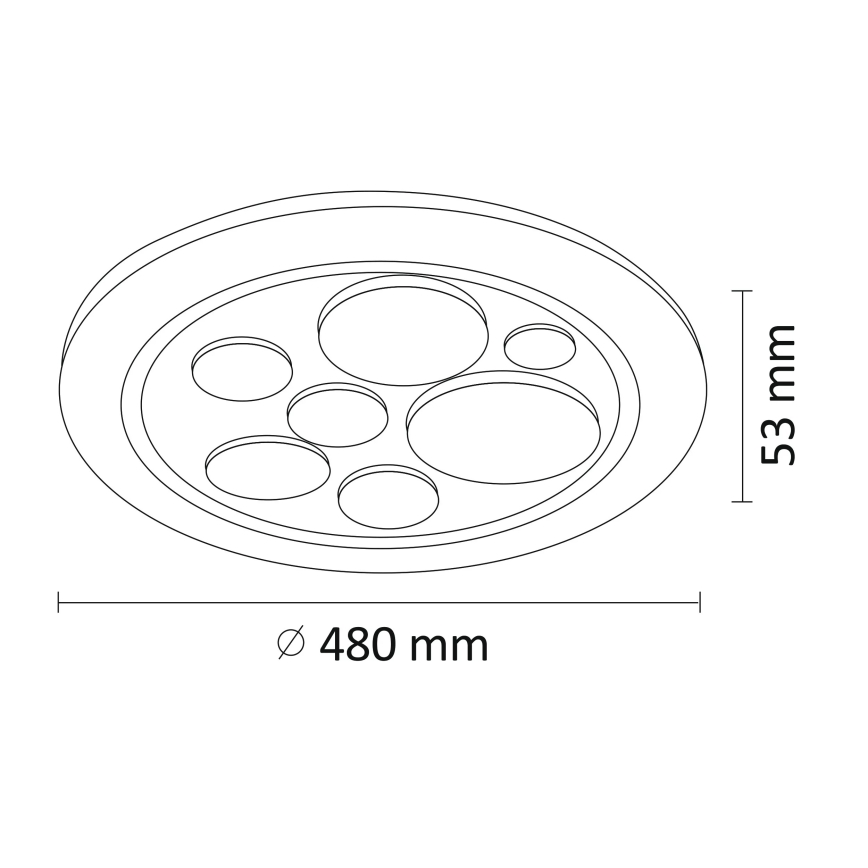 Plafón LED Regulable PLANET LED/72W/230V dia. 48 cm 3000-6500K + CR