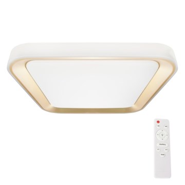 Plafón LED regulable QUADRO LED/38W/230V 3000-6000K blanco/dorado + mando a distancia