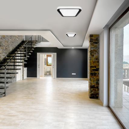 Plafón LED regulable QUADRO LED/38W/230V 3000-6000K blanco/negro + mando a distancia