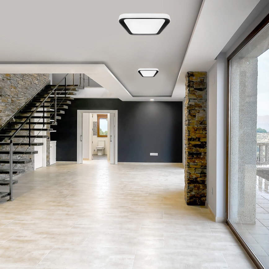 Plafón LED regulable QUADRO LED/38W/230V 3000-6000K blanco/negro + mando a distancia