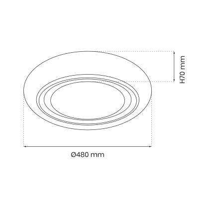 Plafón LED regulable QUADRO LED/66W/230V 3000-6000K blanco/dorado + mando a distancia